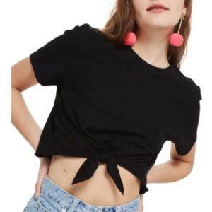 Topshop Knot Front Crop Tee